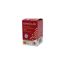 GIMACLAV 12H TAB 875/125 MG CAJA C10 (AMOXICILINA/ACIDO CLAVULANICO)
